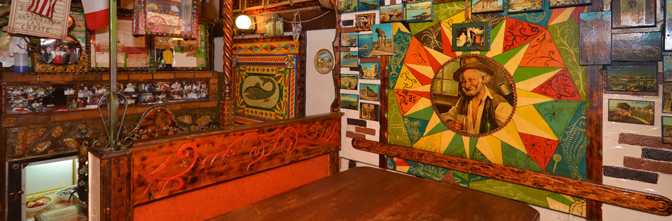 Every square inch of the interior is adorned with elaborately painted furniture and woodcarvings.